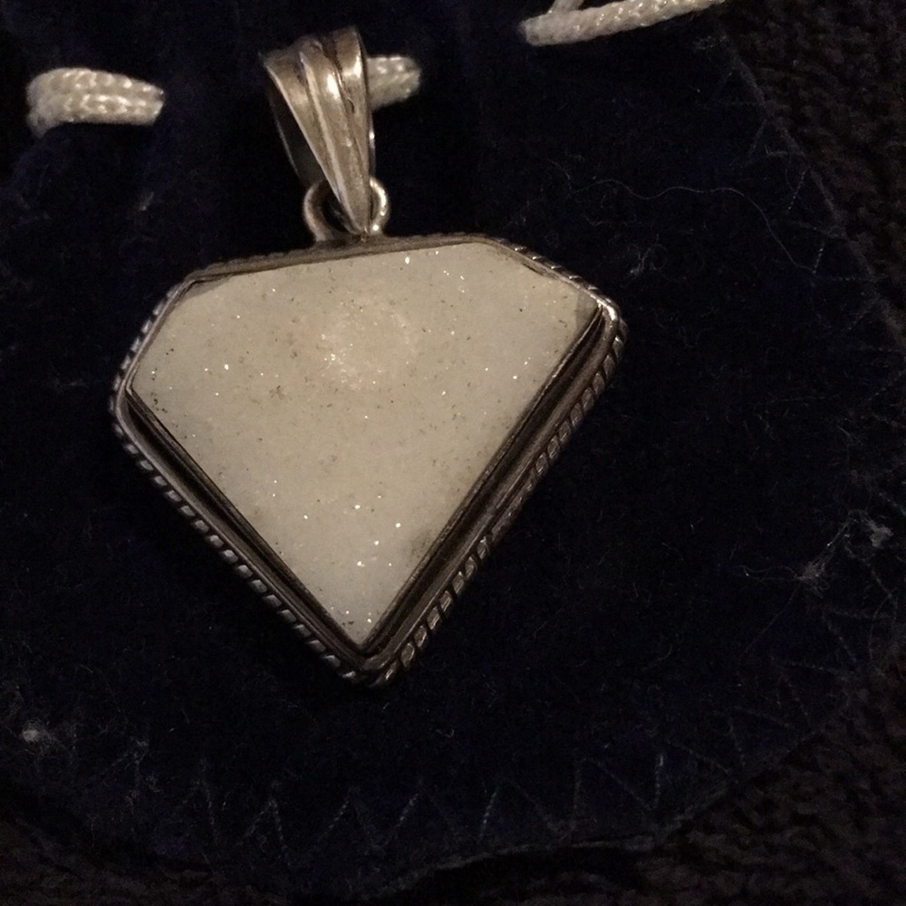 Silver moon druzy quartz